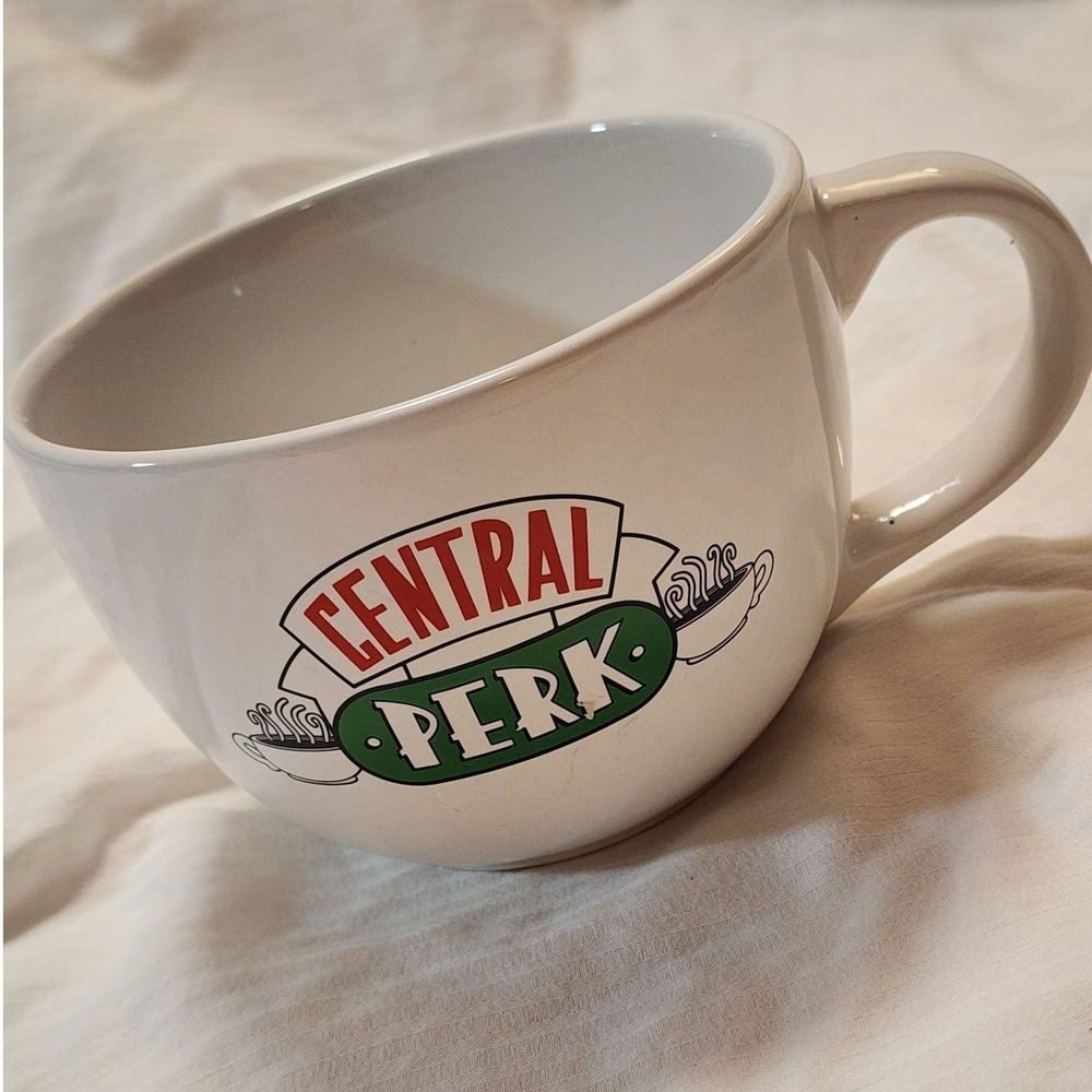 Friends TV Show Central Perk Oversized 24oz Ceramic Soup Mug Cup ICUP White